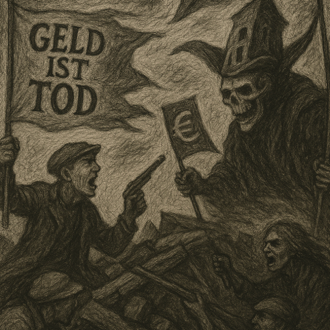Eine Gruppe wild entschlossener Menschen, bewaffnet mit Regenschirmen, Toastbrot und großen Parolen, stellt dem Kapital entgegen.